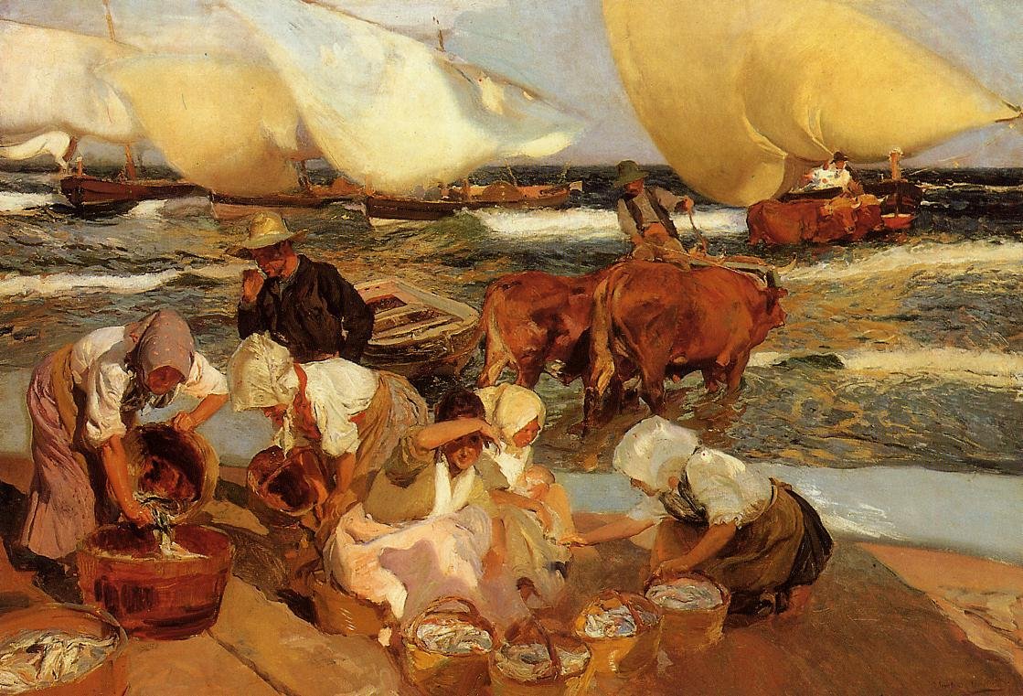 バレンシアまたは午後のサンでビーチ 作： JoaquínSorolla