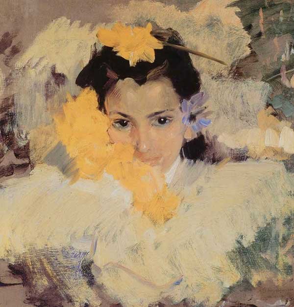 花を持つ少女スペイン語：Nina confloresnPortuguês：flowersnを持つ少女 作： JoaquínSorolla