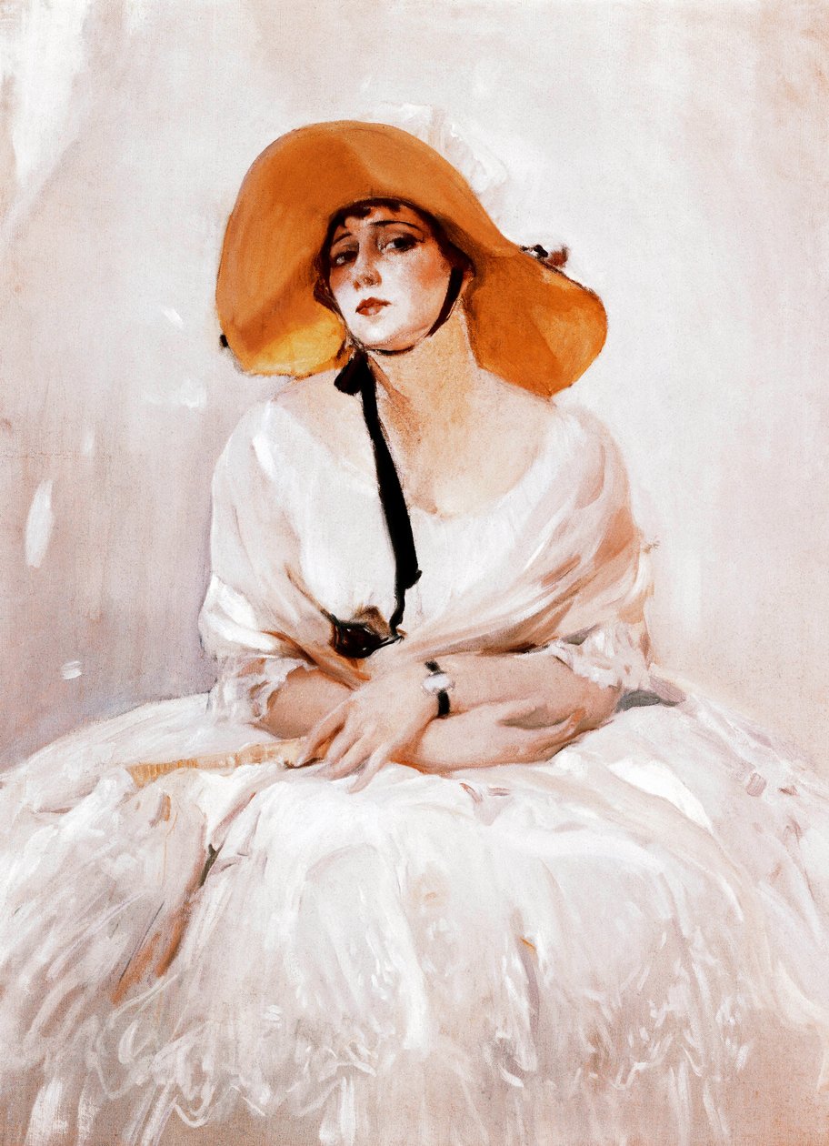 スペインの歌手・女優、ラケル・メラー（1888-1962）の肖像。詳細。ホアキン・ソロラ（1863-1923）の絵画。1919.1919年、マドリッド。ソローリャ美術館。 作： JoaquínSorolla