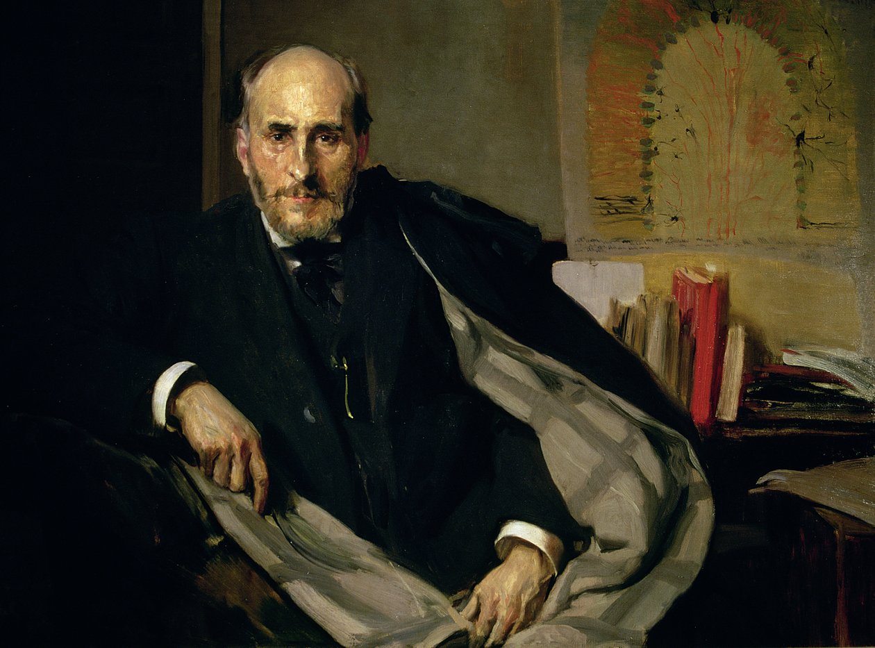 サンティアゴ・ラモン・イ・カハルの肖像（1852-1934）1906年（キャンバスに油彩） 作： ホアキン・ソローリャ・イ・バスティダ