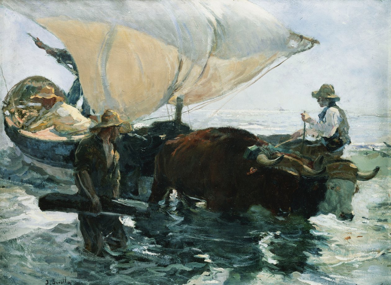 釣りからの帰還、1893 作： JoaquínSorolla