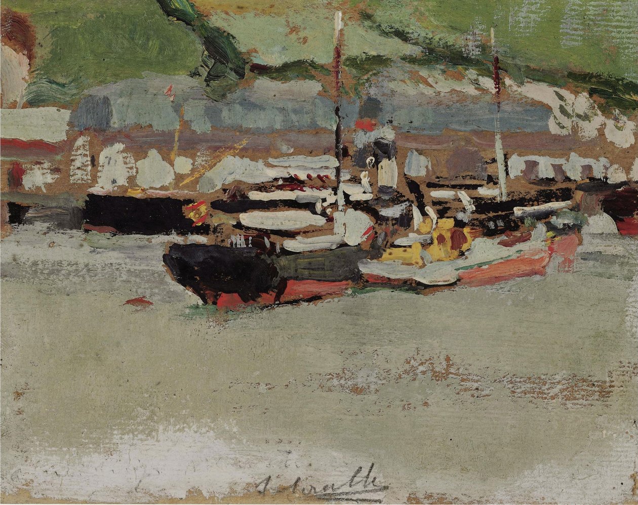 港のボート 作： JoaquínSorolla