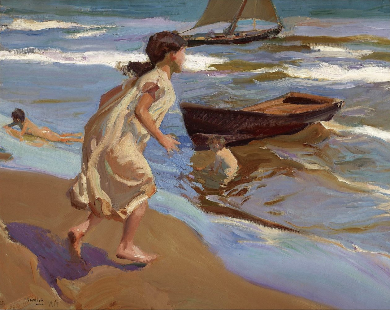 トイレに入る少女 作： JoaquínSorolla
