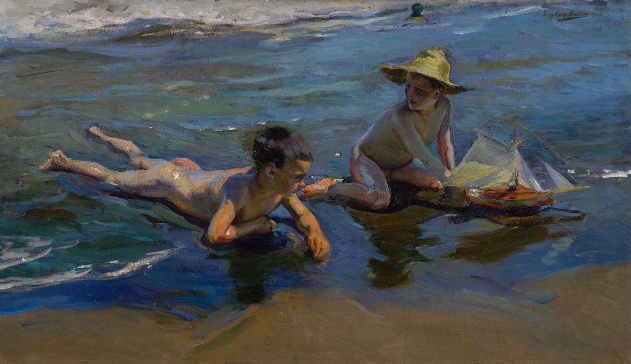 ビーチの子供たち 作： JoaquínSorolla
