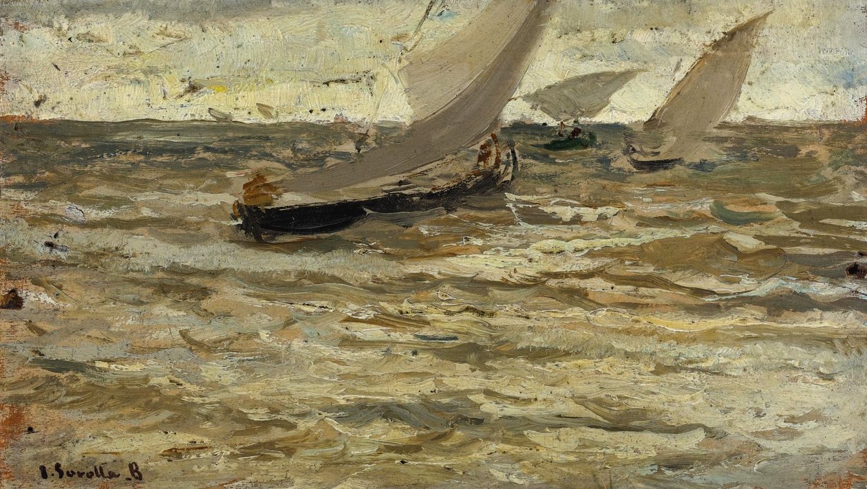 ボートの出発、アストゥリアス 作： JoaquínSorolla