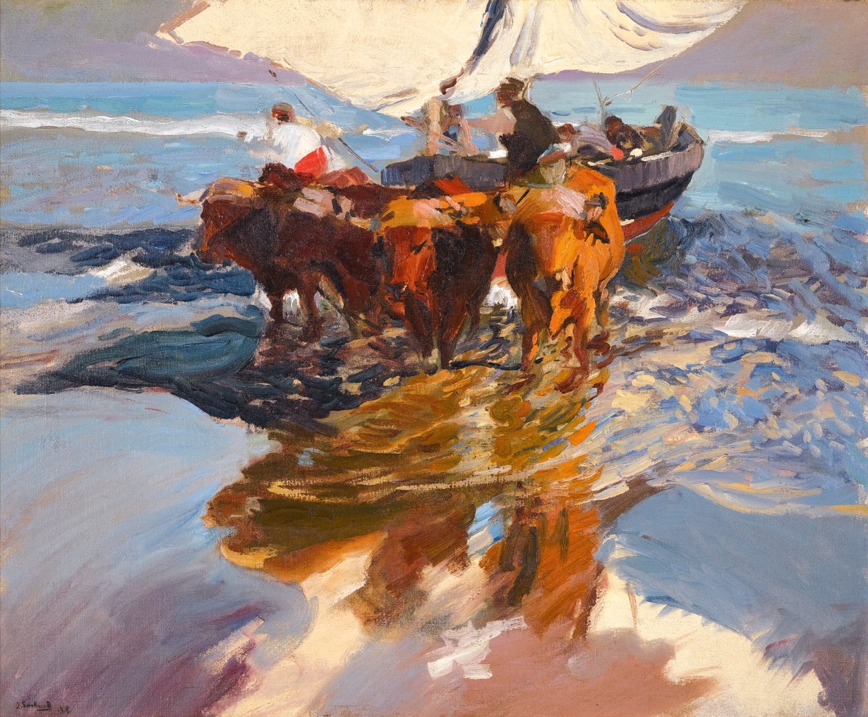 釣りツアー、バレンシアビーチ 作： JoaquínSorolla