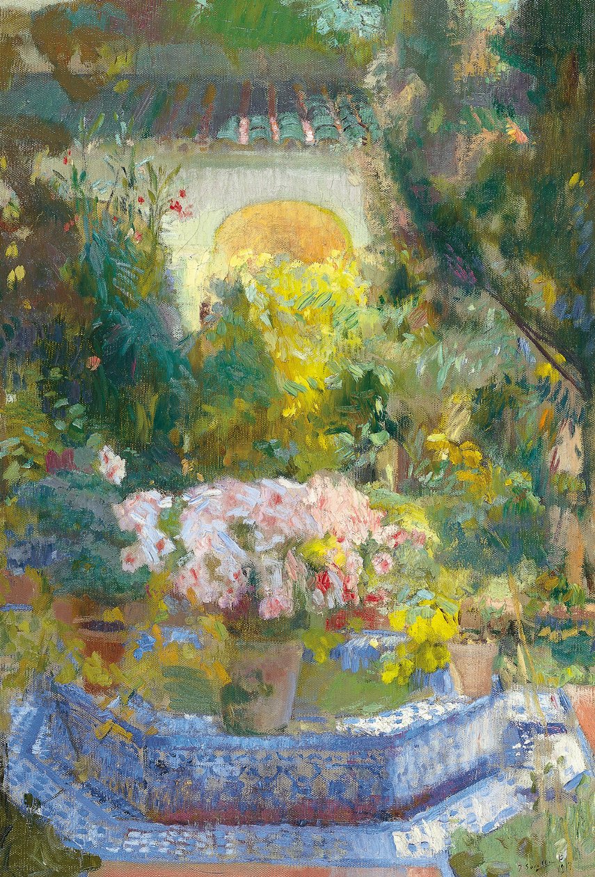 ソローリャ家の中庭 作： JoaquínSorolla
