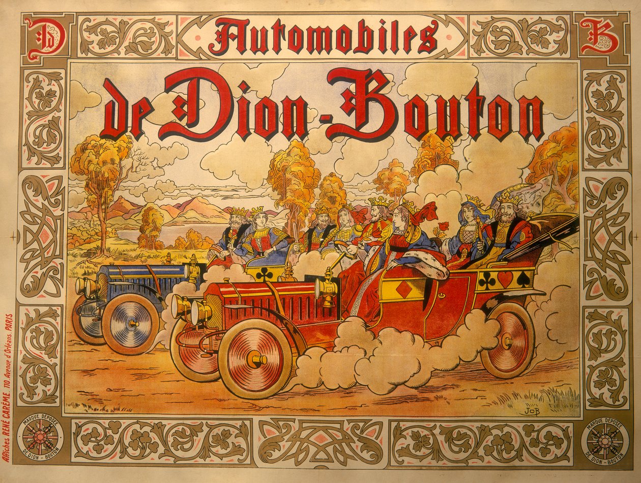 De Dion Bouton車の広告ポスター、1920年代 作： ジョブニクソン