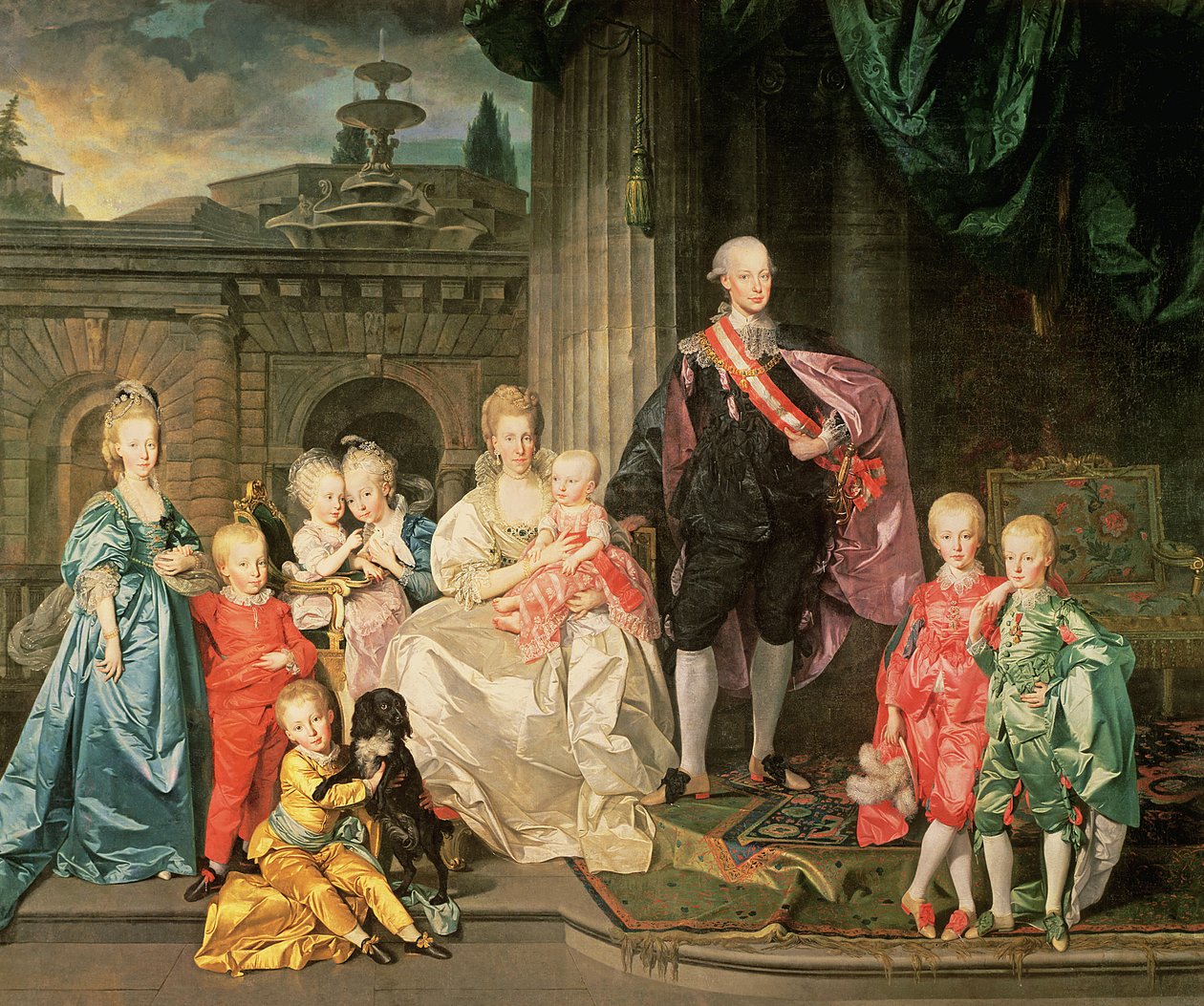 レオポルド1世、トスカーナ大公（1747-92）（後のレオポルド2世、オーストリア皇帝、1790-92年）と妻マリアルドビカとフランツ（後のフランツ2世皇帝）を含む子供たち、1776 45：レオポルドII 作： ヨハン・ジョセフ・ゾファニー