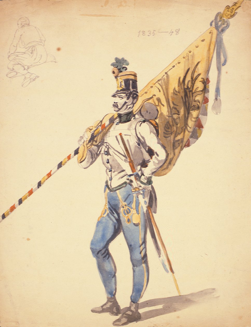 ハンガリー歩兵連隊の大隊色の将校、1835-1848年、19世紀 作： ヨハン・バプティスト・ハイネフェッター