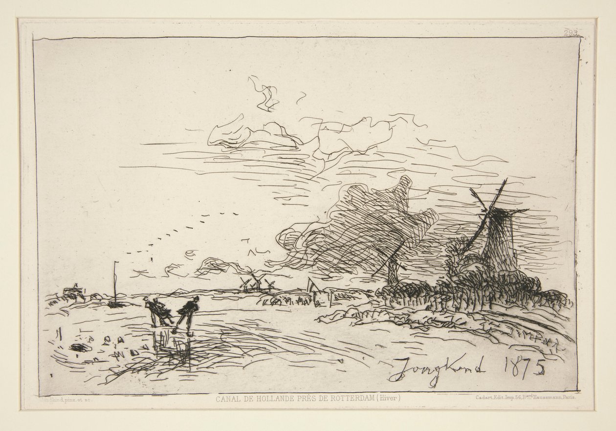 Canal de Hollande, pr?s de Rotterdam (Hiver) [ロッテルダム近くのオランダ運河 (冬)] 作： ヨハン・バーソルド・ジョンキンド