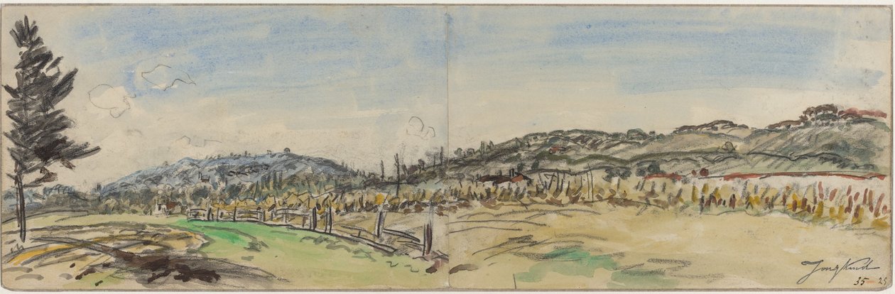 グルノーブルとヴィエンヌの間にあるブレザン近くの田園地帯、1880年代。 作： ヨハン・バーソルド・ジョンキンド