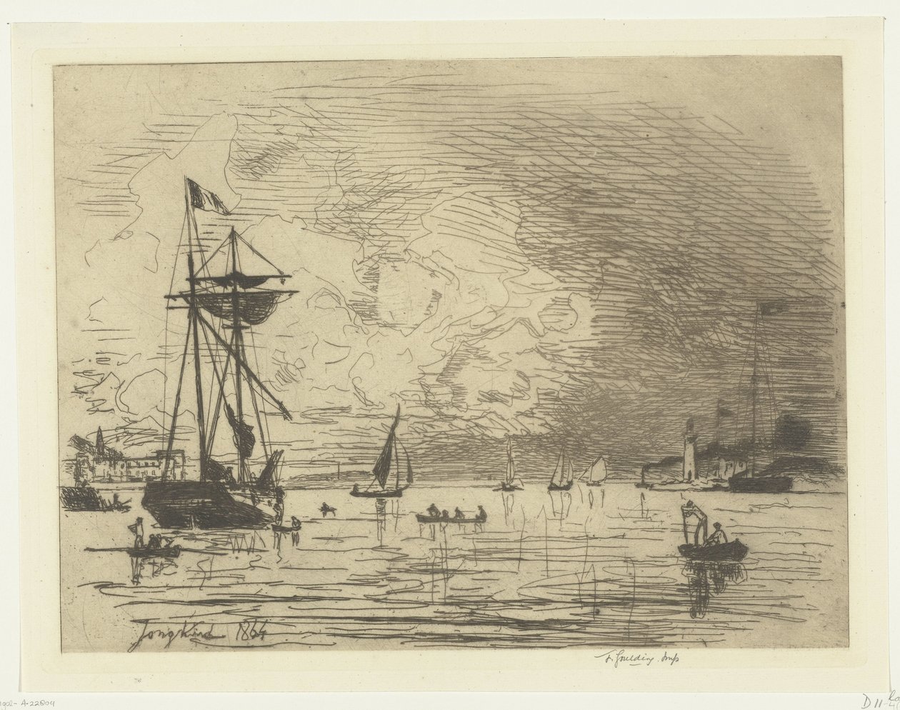 オンフルール港を出る Sortie du port de Honfleur (オブジェクトのタイトル) 作： ヨハン・バーソルド・ジョンキンド