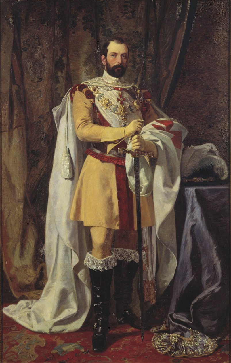 Charles XV roi de Suede - スウェーデン王チャールズ15世（1826-1872）の肖像、ホッケルト、ヨハン・フレドリック（1826-1866）作。油彩・キャンバス 作： ヨハン・フレドリク・ホッカート