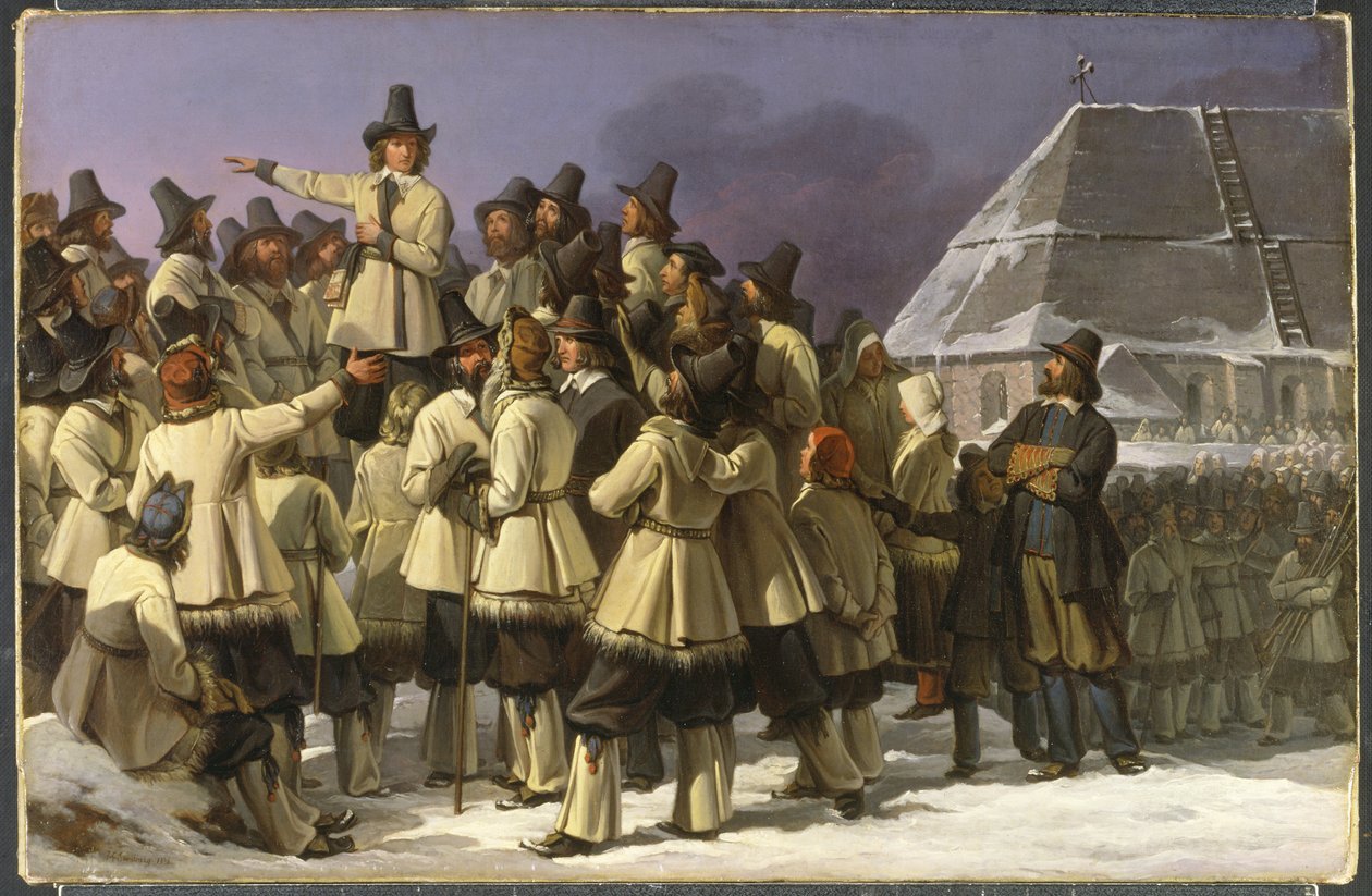 King Gustav I Vasa (1496-1560) Addressing Men from Dalarna in Mora - King Gustav Vasa Addressing Men from Dalarna in Mora, by Sandberg, Johan Gustaf (1782-1854).油彩・キャンバス 作： ヨハン・グスタフ・サンドバーグ