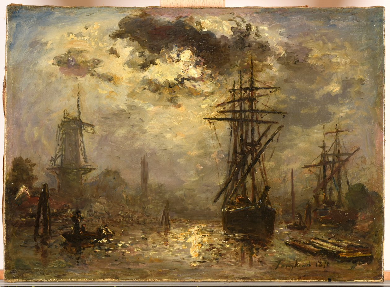フランス語： Les moulins de Rotterdam
ドイツ語：ロッテルダムの工場 作： ヨハン・ジョンキンド