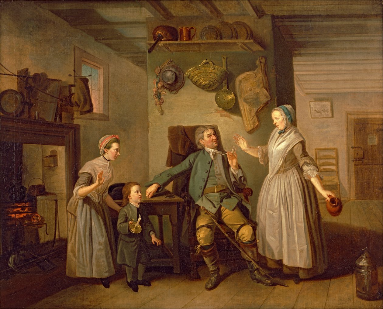 David Garrick e Mary Bradshaw em "O Retorno do Fazendeiro" de David Garrick 作： ヨハン・ジョセフ・ゾファニー RA