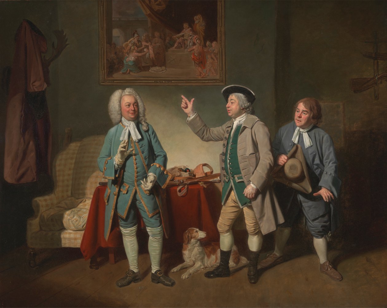 Edward Shuter, John Beard e John Dunstall em "Love in a Village" de Isaac Bickerton 作： ヨハン・ジョセフ・ゾファニー RA