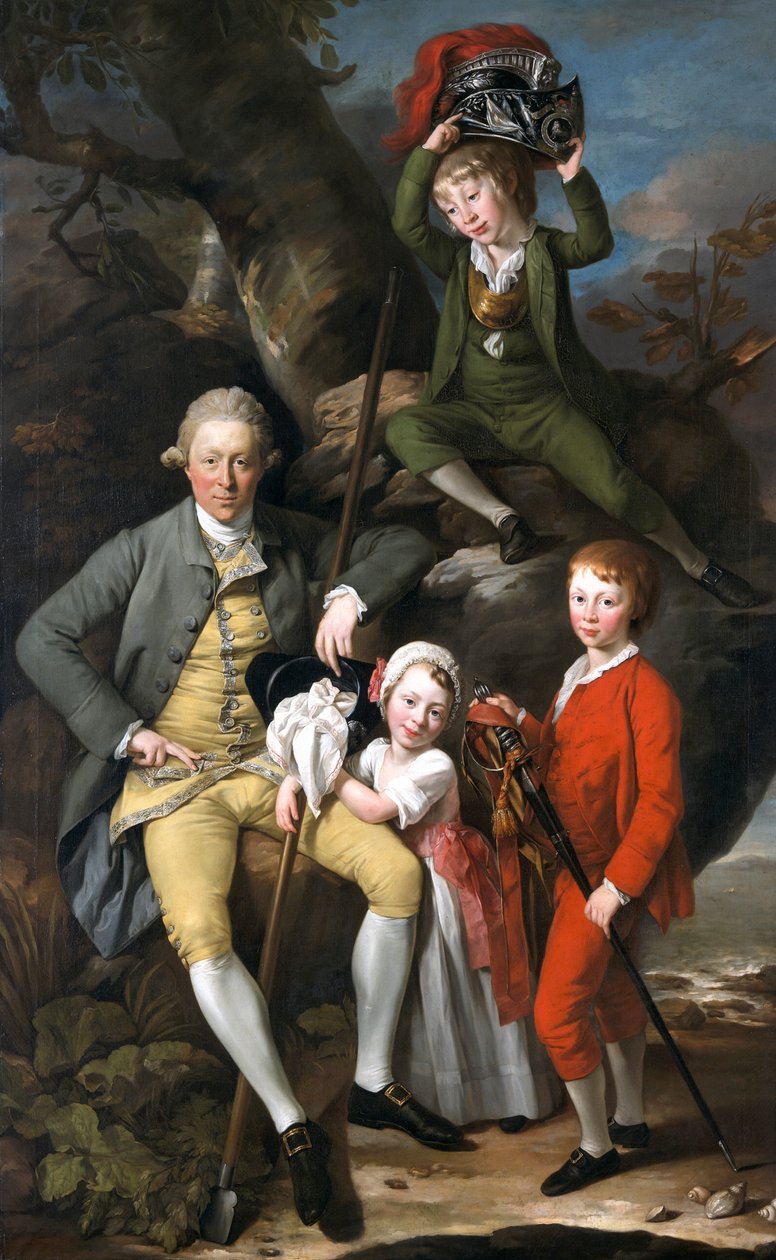 TythegstonのHenry Knight, 1738-1772とその子供たち」, 1770年 作： ヨーハン・ゾファニー