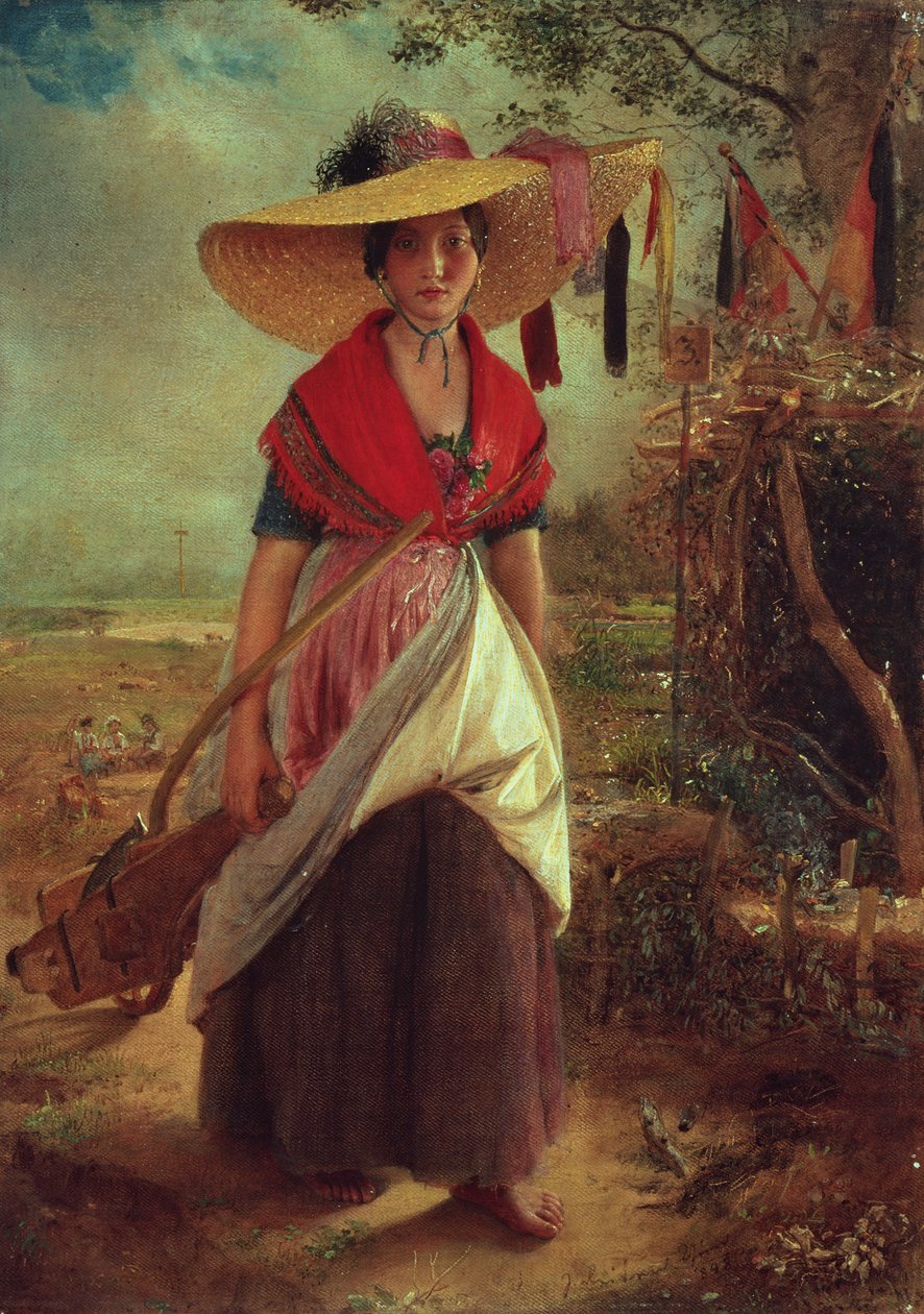 働く少女、1848 作： ヨハン・バプテスト・ライター