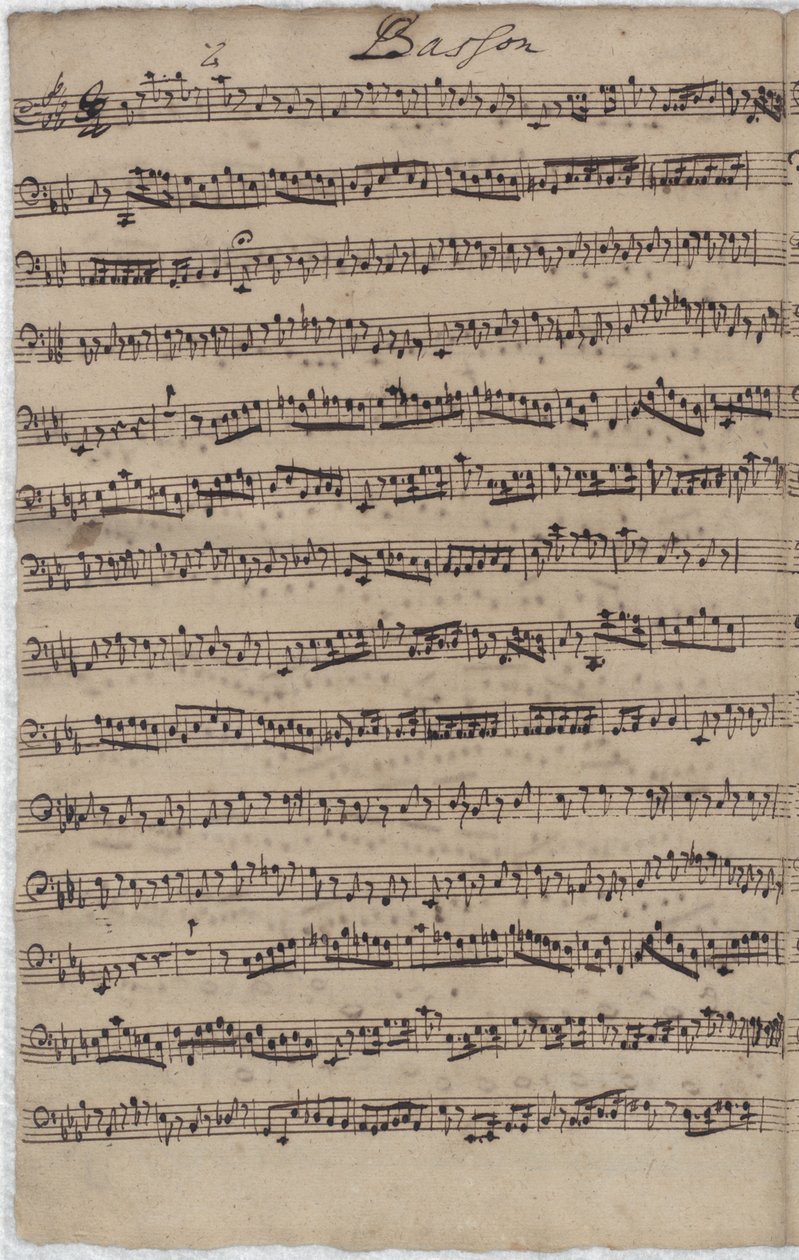 Cantata BWV 140のファゴットパート 作： ヨハン・セバスチャン・バッハ