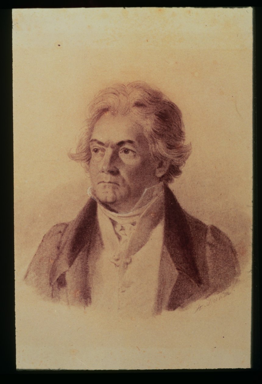 ルートヴィヒ・ヴァン・ベートーヴェン（1770-1827）、1824（印刷） 作： ヨハン・ステファン・デッカー