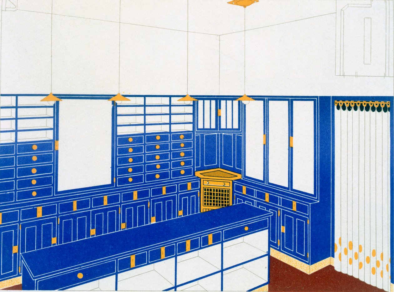 Das Interieur IV、グローブショップ、1906 作： ヨハン・スタブナー