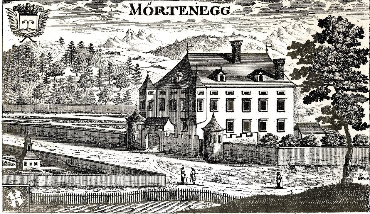 1680年にケルンテン州フィラッハのケルンテン州オーストリアのオーストリアの欧州連合でメルテネッグ城 作： ヨハン・ヴァイハルト・フォン・ヴァルヴァゾール