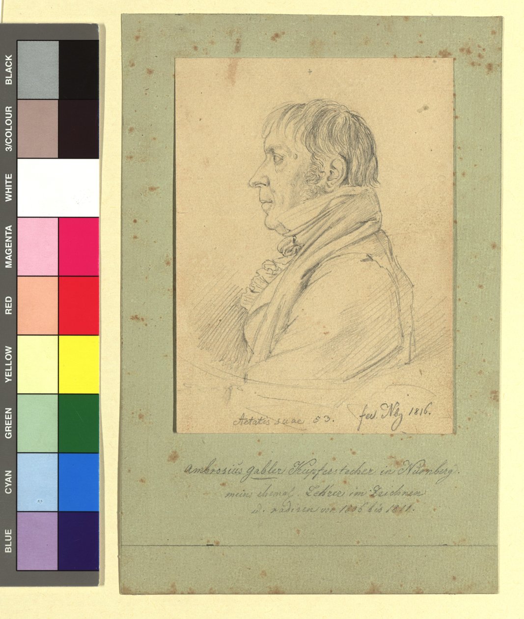 アンブロジウス・ガブラー（1762-1834）、素描家、銅版画家 作： ヨハン・アダム・クライン