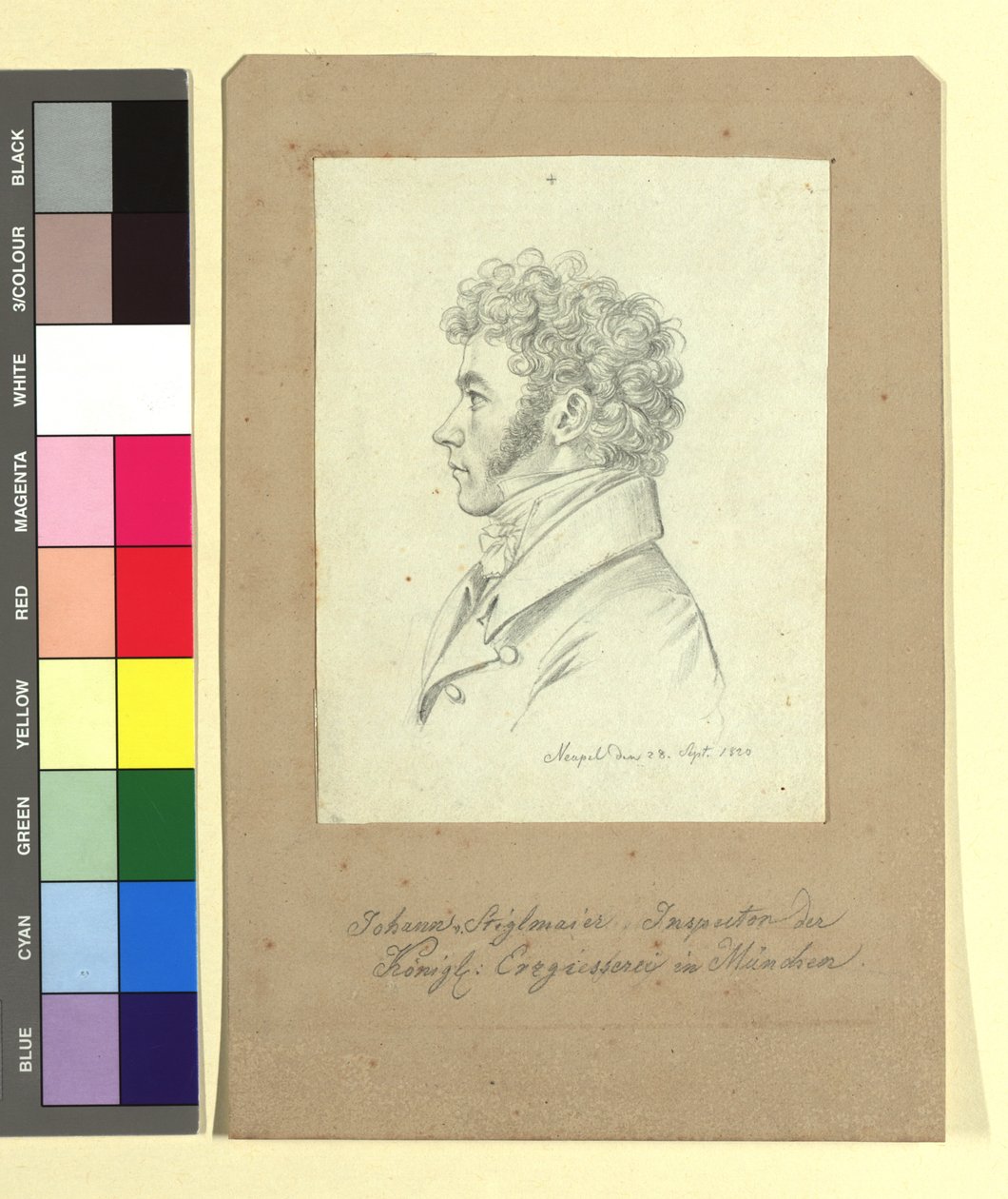 ヨハン・バプティスト・シュティーグルマイヤー（1791-1844）、青銅鋳造師、彫刻家、ミュンヘン王立鋳造所監督官 作： ヨハン・アダム・クライン