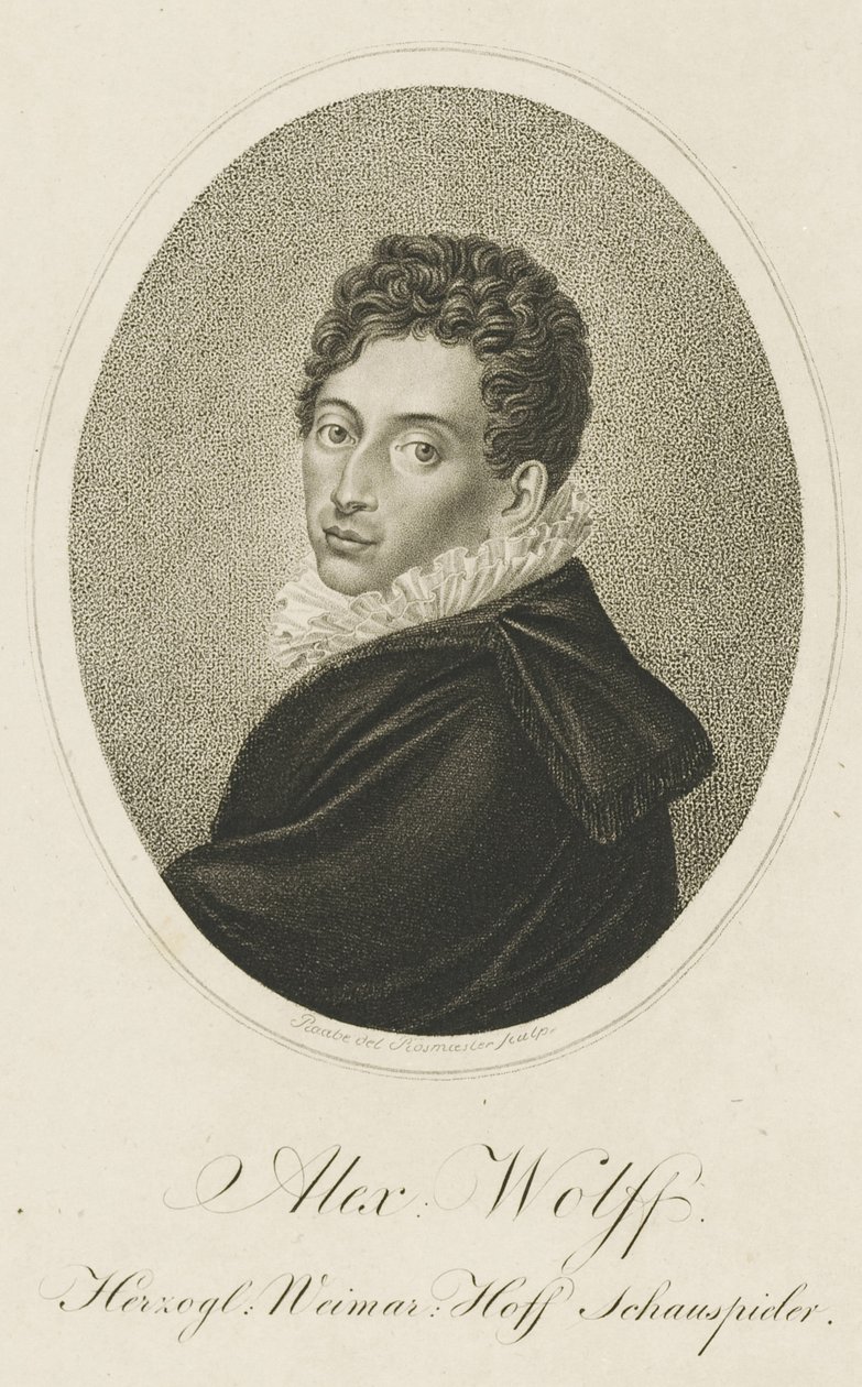 ピウス・アレクサンダー・ヴォルフの肖像、1782～1828年、1820年頃。 作： Johann Adolf Rossmaesler