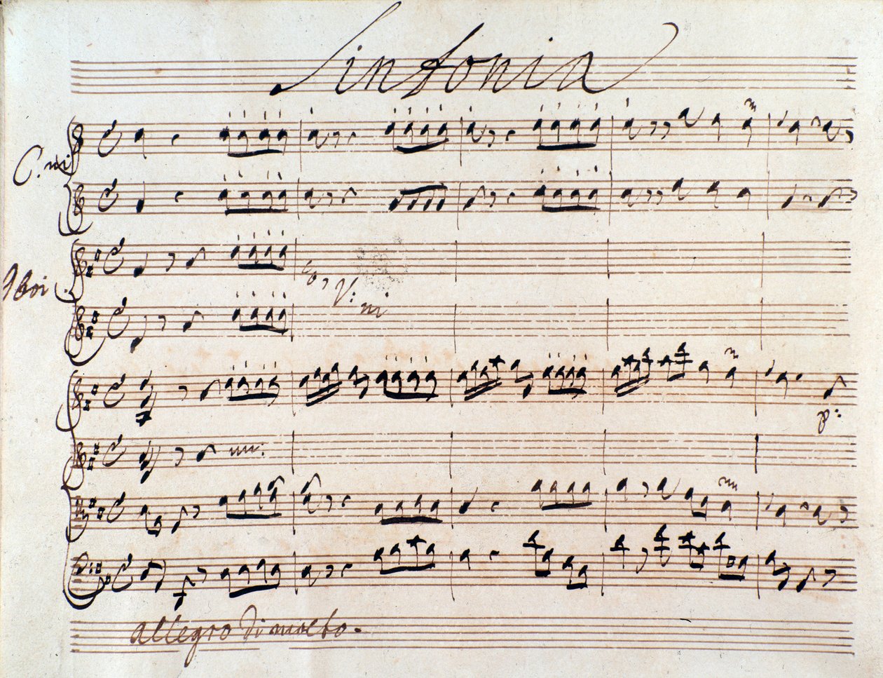 J・A・ハッセ作「シリアのアドリアーノ」楽譜の最初のページ (1752) 作： ヨハン・アドルフ・ハッセ