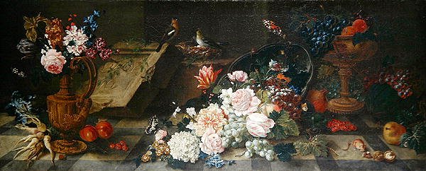 花と果実のある静物画、1785-87年頃（油彩・キャンバス） 作： ヨハン・アマンダス・ウィンク