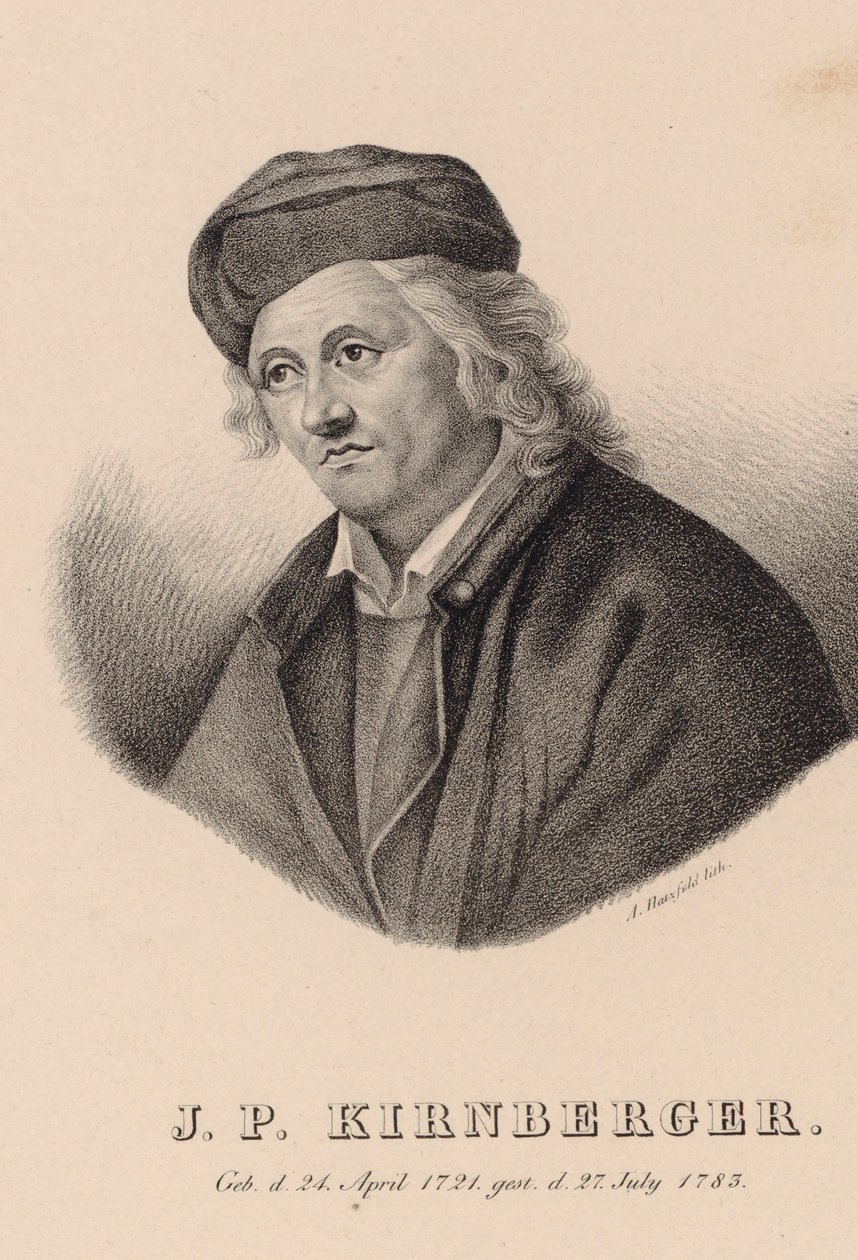 作曲家 Johann Philipp Kirnberger 1721-1783 の肖像。 作： ヨハンアンドレアスハッツフェルト