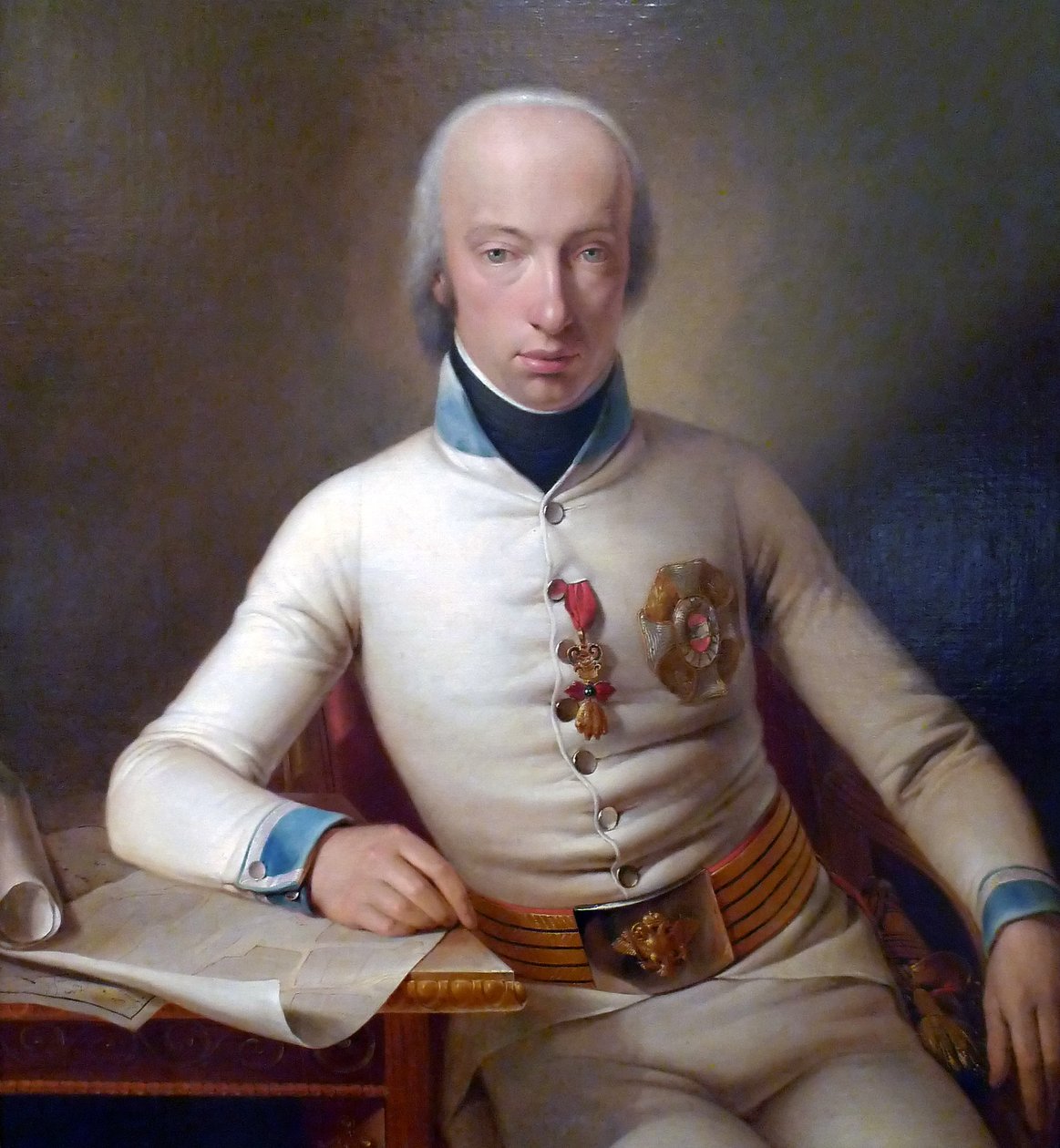 歩兵連隊第3連隊の大佐服を着たテッシェン公シャルル大公の肖像（1771年-1847年） 作： ヨハン・バプテストの魂