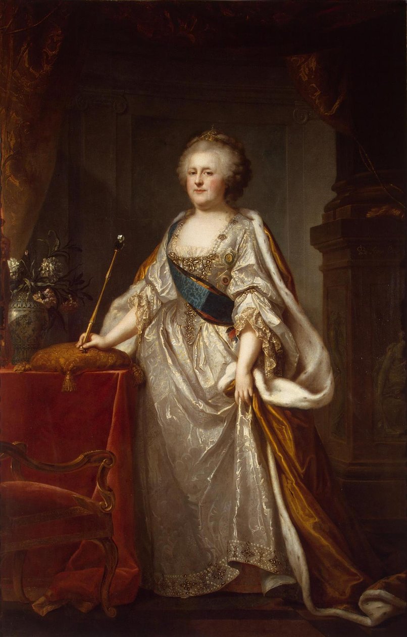 皇后カトリーヌ2世の肖像1729-1796、1794 作： ランピ・ザ・エルダーのヨハン・バプティスト