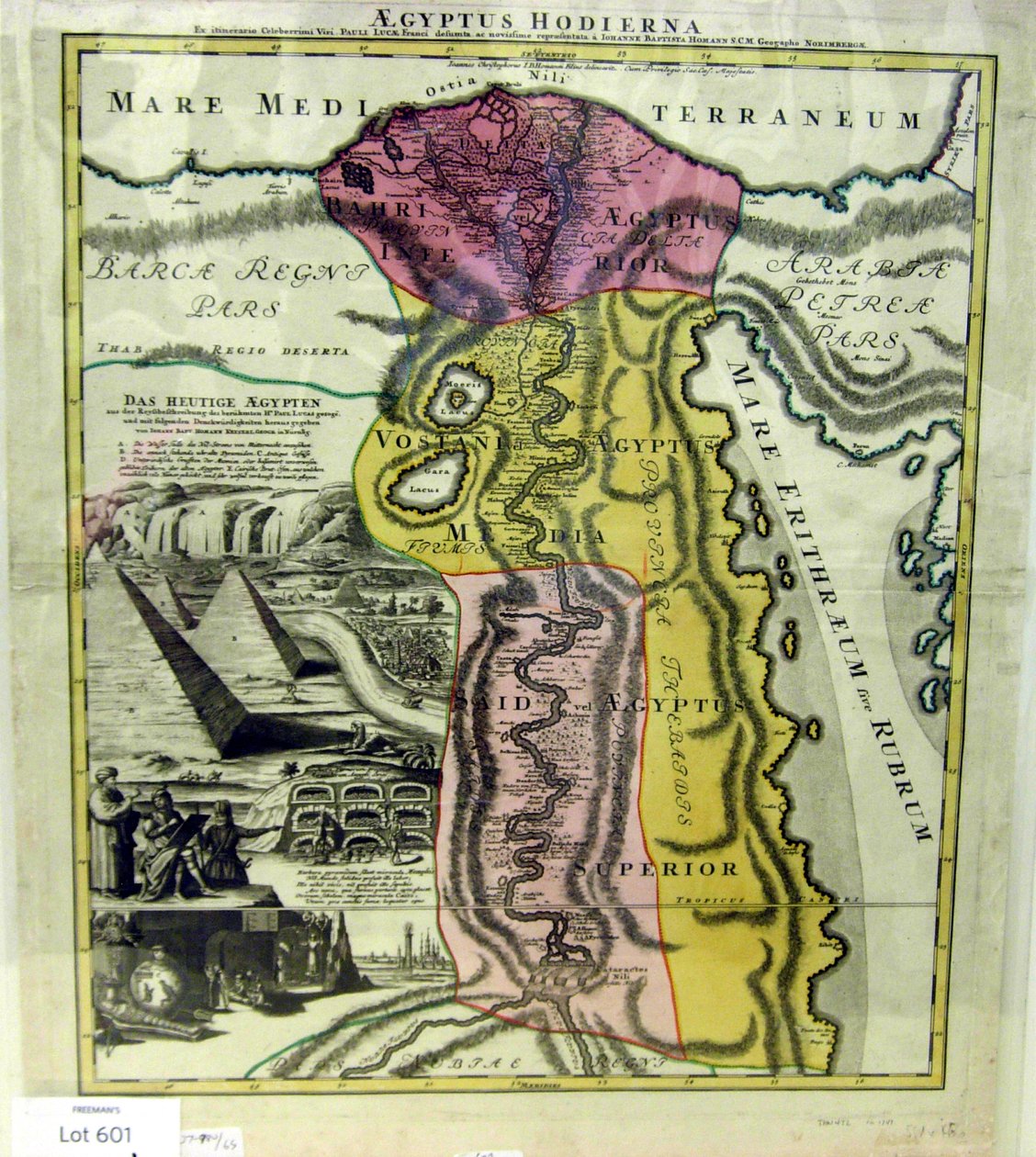 Aegyptus Hodierna、エジプトの地図、1720年頃。 作： ヨハン・バプティスタ・ホーマン