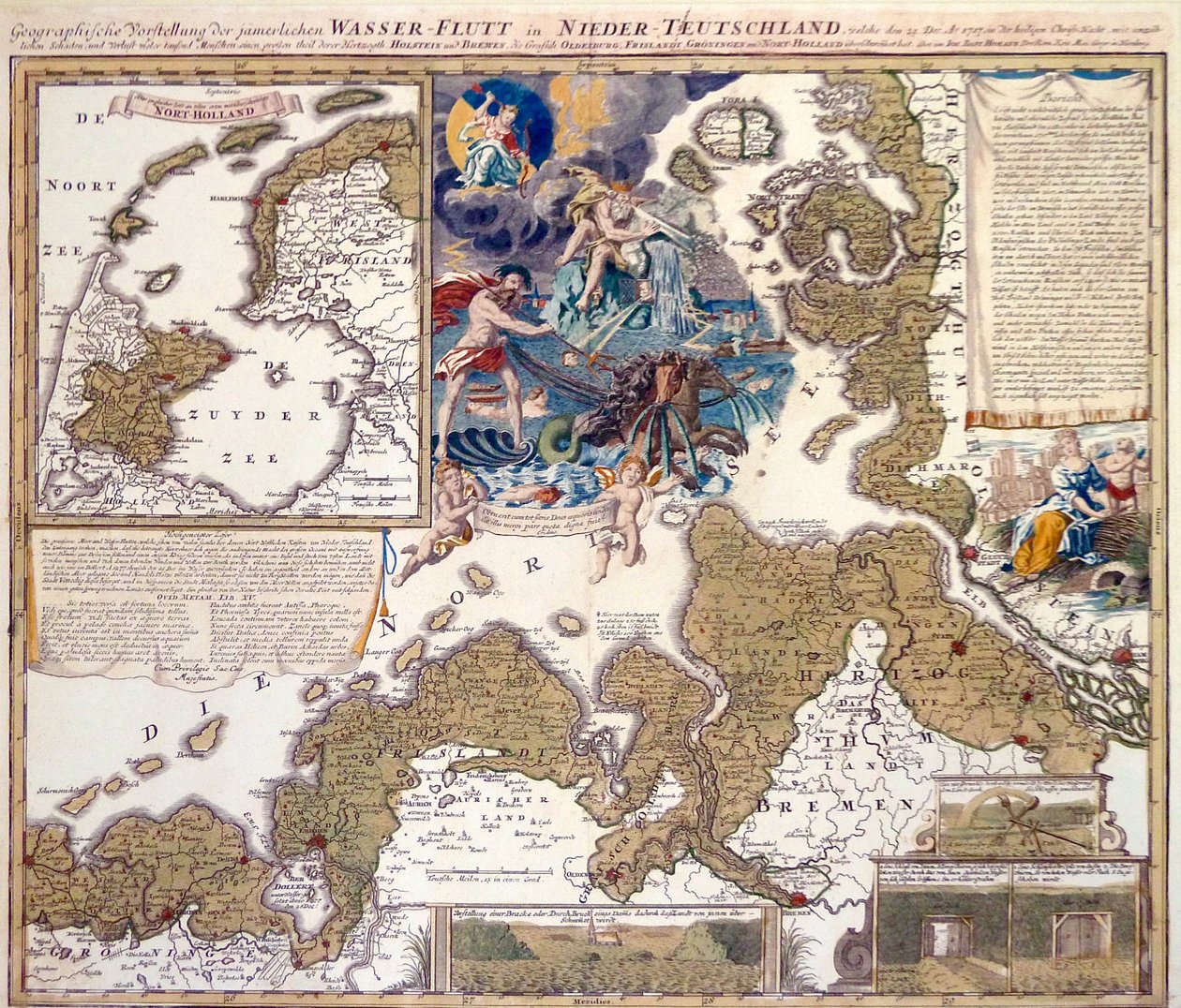 1717年のクリスマス大洪水の地図 作： ヨハン・バプティスタ・ホーマン