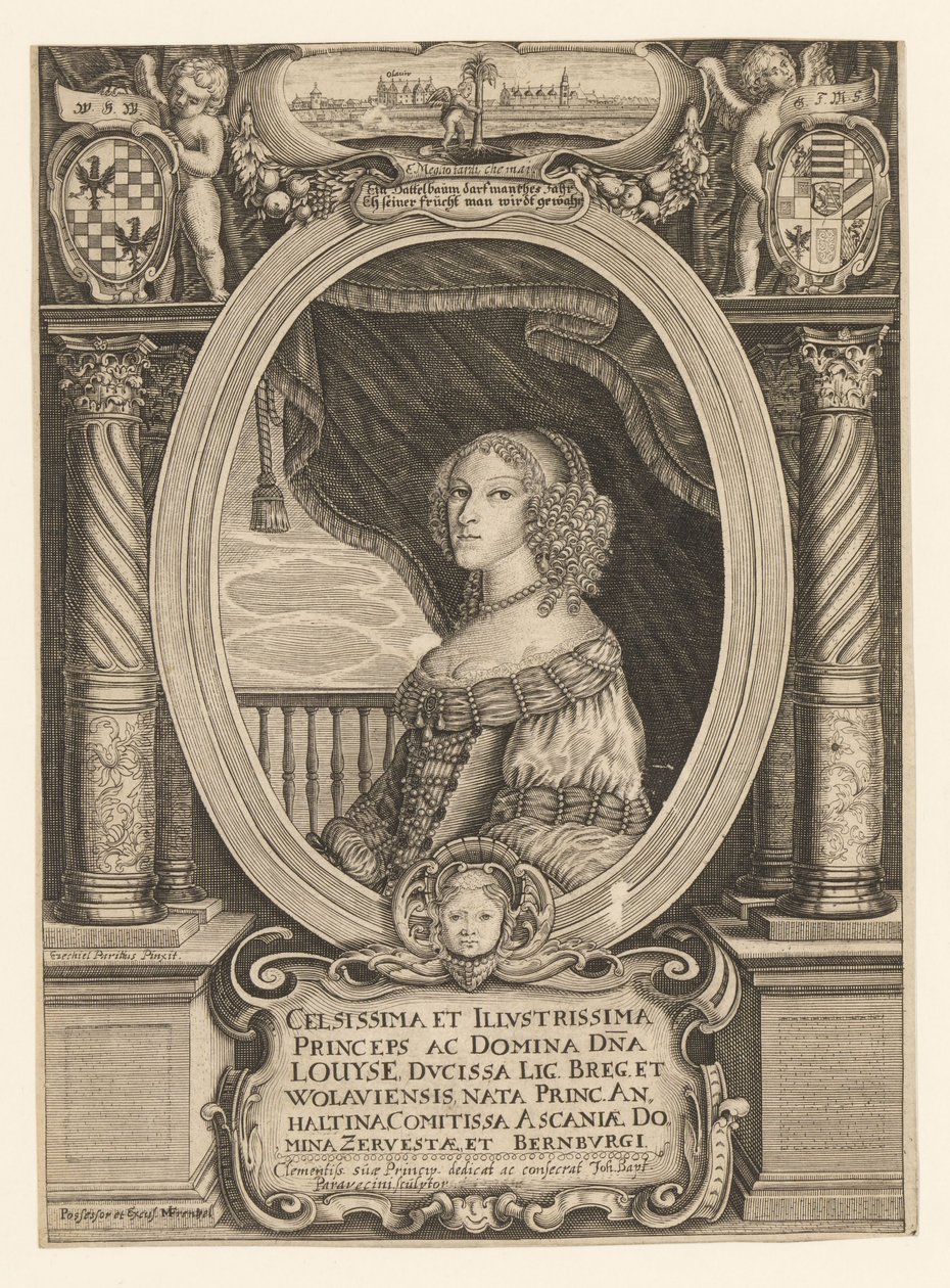 Anhalt-Dessau のルイーズ 1631-1680、レグニツァ公爵夫人、ブジェク、ウォロウ、オラヴァ、c。 1660年。 作： ヨハン・バプティスタ・パラヴィチーニ