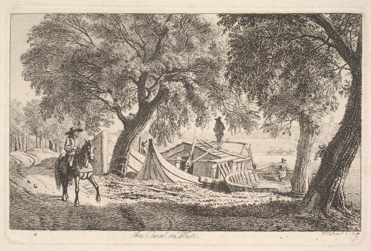 1819年、ウィーンの運河にて。 作： ヨハン・クリスチャン・エアハルト
