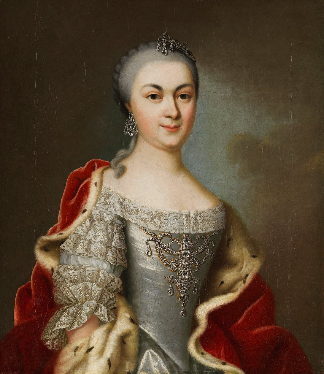 ヘッセダルムシュタットのマリアルイーズ王女の肖像、1760年頃。 作： ヨハン・クリスチャン・フィードラー