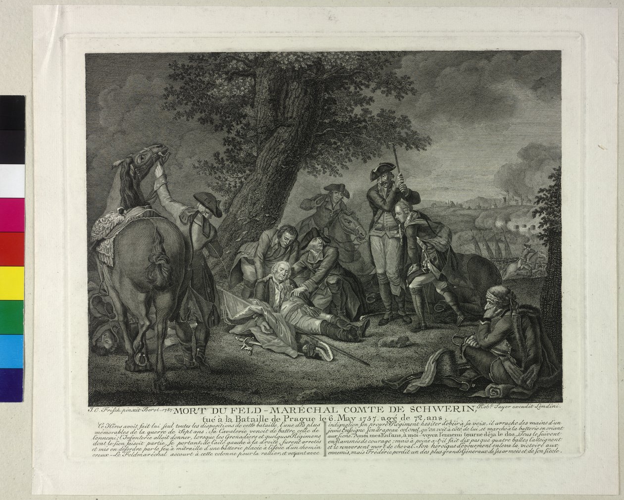 1757年、プラハの戦いでのクルト・クリストフ・フォン・シュヴェリーン侯爵の死 作： ヨハン・クリストフ・フリッシュ