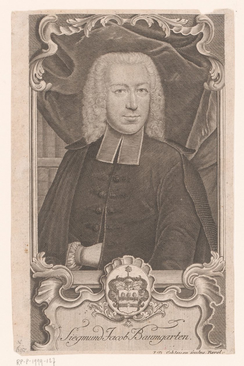 ジークムント・ヤコブ・バウムガルテンの肖像 作： Johann David Schleuen（I）