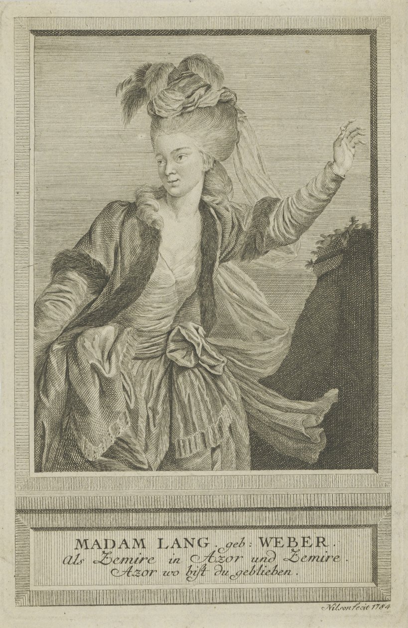 Aloisia Lange、néeWeber 1760-1839、Zemire、1784。 作： ヨハン・エサイアス・ニルソン