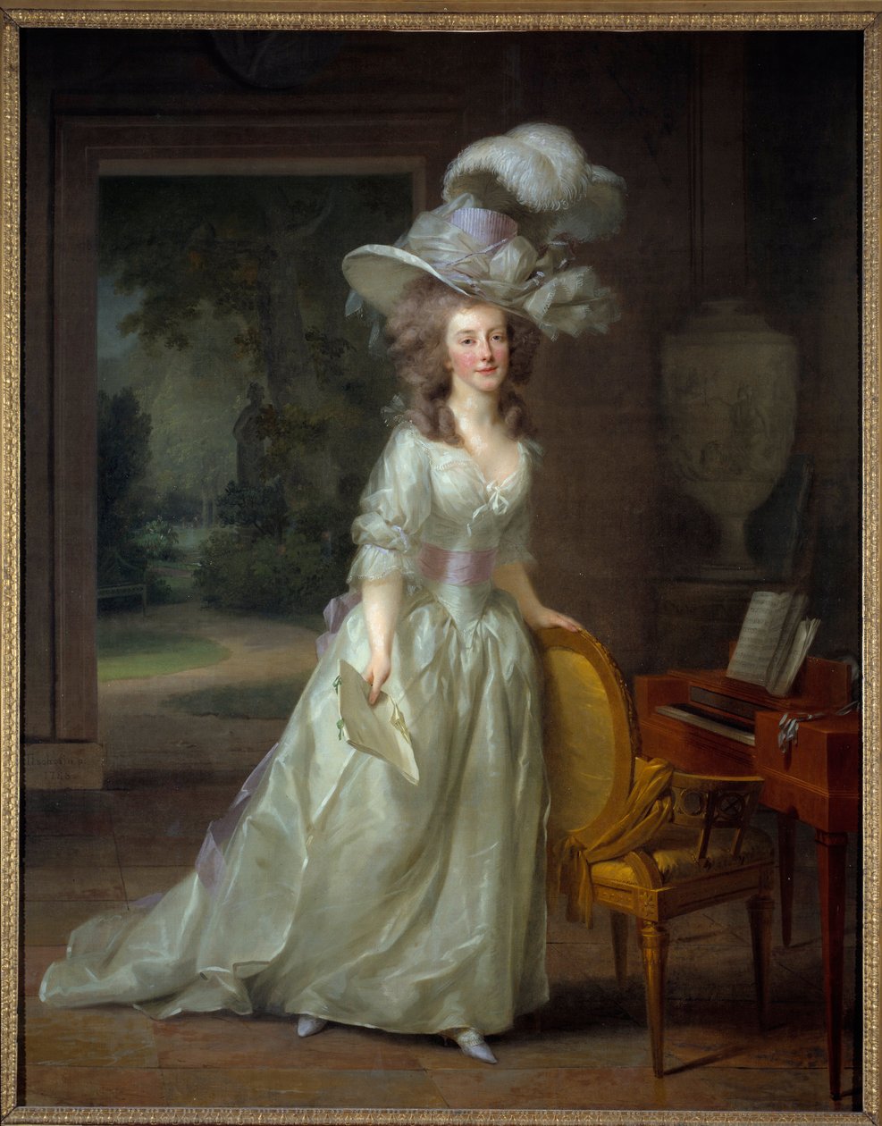 Portrait en pied de Frederique Louise Wilhelmine, princess of Orange Nassau (1770-1819) Painting by Friedrich Tischbein (1750-1812) 1788 Sun.2.1x1.65 m ボルドー、ミュゼ・デ・ボザール - オレンジ公妃フレデリカ・ルイーズ・ウィルヘルミーナの全身像 作： ヨハン・フリードリヒ・アウグスト・ティシュバイン