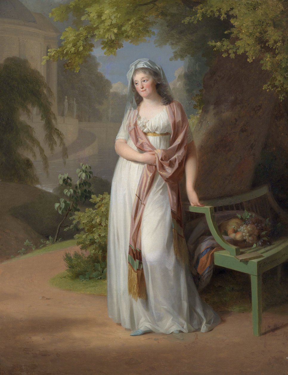 Margravine Luise von Anhalt-Dessau (Anhalt Dessau) (1750-1811) (Louise de Brandenburg Schwedt)の肖像 par Tischbein, Johann Friedrich August (1750-1812).油彩・キャンバス、サイズ：94x72 作： ヨハン・フリードリヒ・アウグスト・ティシュバイン