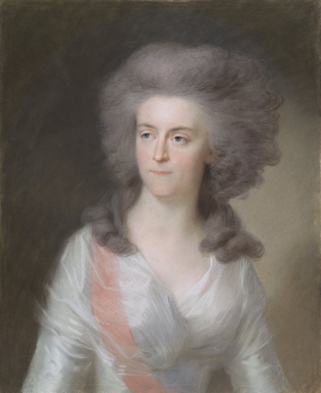 プロイセンのヴィルヘルミナ、オレンジの王女、1785-95年（羊皮紙にパステル） 作： ヨハン・フリードリヒ・アウグスト・ティシュバイン