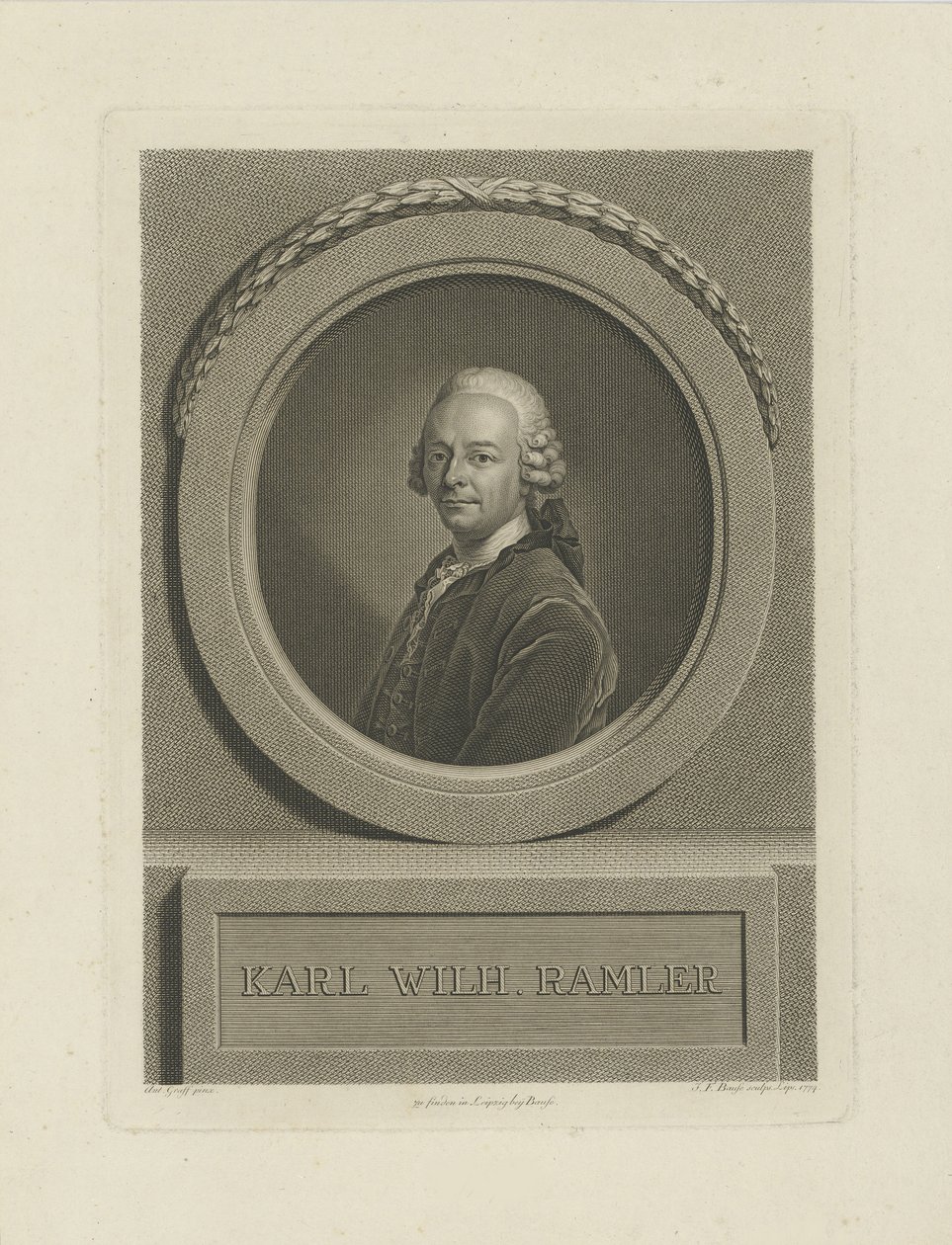 カールヴィルヘルムラムラーの肖像1725〜1798年、1774年。 作： ヨハン・フリードリヒ・バウセ