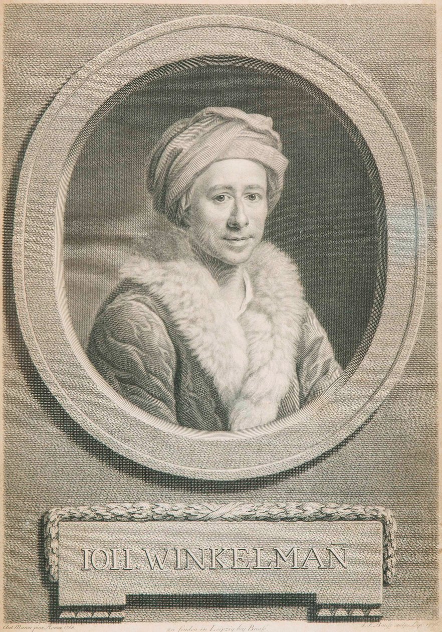 美術史家・考古学者のJohann Joachim Winckelmann 1717-1768の肖像（1776年）。 作： ヨハン・フリードリヒ・バウセ