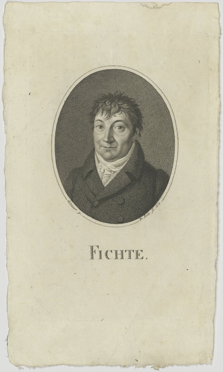 ヨハン・ゴットリープ・フィヒテ1762-1814、1812の肖像。 作： ヨハン・フリードリヒ・ボルト